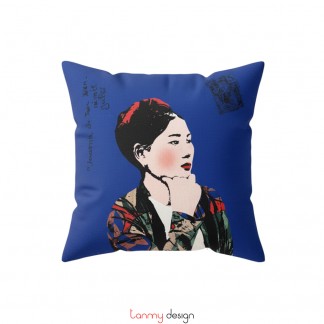 Cushion cover printed Vietnamese ethnic woman- Miss Sang